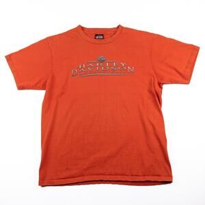 VTG 2005 Harley Davidson Savannah GA T-Shirt Mens XL Orange Biker Motorcycle Tee